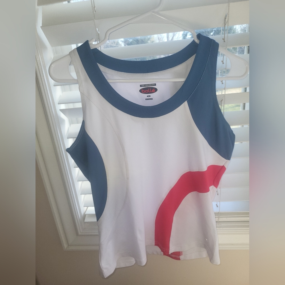 BOLLE Women's White and Blue Tank Top